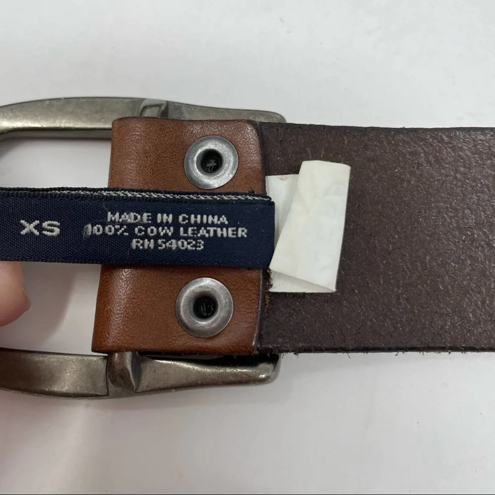 BANANA REPUBLIC Brown Leather Woven Braided Belt Size XS